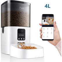 Balimo Distributeur De Croquettes Automatique 4l Pour Chats Chiens Avec Webcam Wifi Mangeoire Automatique De Nourriture Avec Contrôle App, Caméra Hd 