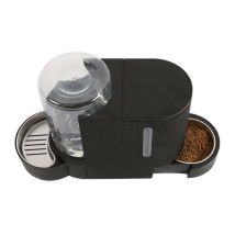 M-pets Duplo Distributeur Croquettes Et Eau Noir 1,3kg 3l