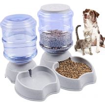 Sunxury - Distributeur de Croquettes et Eau Automatique 3.8L, Mangeoire pour Animaux de Grande capacité pour Chien/Chat/Croquettes Accesoires Gamelle