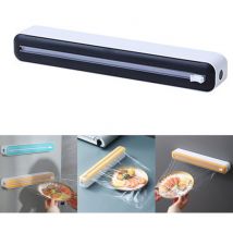 Jalleria - Distributeur De Film Alimentaire Magnétique 2 En 1, Boîte De Rangement Avec Coupe-Film Étirable, Accessoires De Cuisine noir