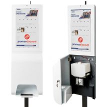 Distributeur de gel désinfectant borne connecté Wifi bluetooth 4G écran full hd