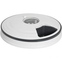 Distributeur de nourriture chat chien - distributeur automatique programmable - 6 compartiments - écran led - fonction musicale intégrée - abs gris