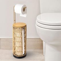 Distributeur de Papier Toilette Autonome Rangement avec étagère, Distributeur de Papier Toilette de Salle de Bain Debout, Rangement de Papier