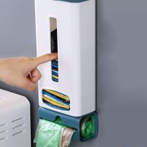 Distributeur de sacs poubelles mural, support pour sacs poubelles d'épicerie, boîte de rangement pour sacs en plastique, boîte pour sacs fourre-tout