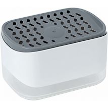 Fei Yu - Distributeur de savon de vaisselle avec support éponge 2 en 1, distributeur de liquide à récurer, distributeur de savon liquide,