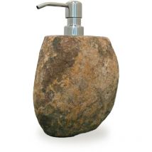 Distributeur de Savon en Pierre de Rivière - Doseur de Savon Rechargeable - Savon liquide et Lotion - Design - Salle de Bain - Galéo