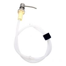 Distributeur de Savon Encastrable, Distributeur Savon Evier Cuisine Acier Inoxydable, Distributeur Savon Integre avec Bouteille 500ML et Ensemble de