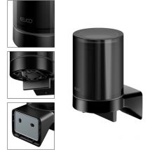 Distributeur de savon Keuco Rose à coller ou percer, noir mat avec verre satiné, contenance 180 ml, rechargeable, kit de collage inclus, pour gel,