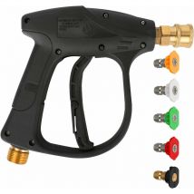Aougo - Distributeur de Savon Lance en Mousse pour Pistolet à Mousse Réglable, Pistolet de nettoyeur haute pression, poignée de pistolet de nettoyeur