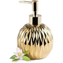 Tuserxln - Distributeur de Savon Liquide en céramique doré - Style Ferme Moderne - pour décoration élégante de Salle de Bain, hôtel, Cuisine