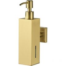 Distributeur de savon mural pour salle de bain, en acier inoxydable, porte-savon liquide carré en or brossé