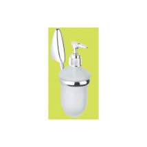 Distributeur de savon sA rie goutte accessoires en mA tal chromA et verre