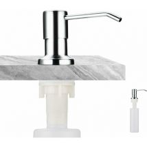 Distributeur de savon,Distributeur de Savon Encastrable, Distributeur Savon Evier Cuisine Acier Inoxydable, Distributeur Savon Integre avec Bouteille
