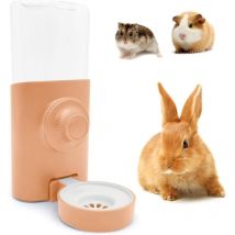 Distributeur Eau Lapin, 600ML Suspendue Abreuvoir Automatique Biberon Cochon d'Inde Anti-Goutte Hamster pour Chinchilla Hérisson Furet (Rose)