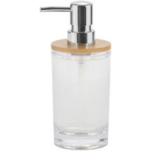 Andrea House - Distributeur de bain en acrylique et bambou Distributeur cylindrique acrylique/bambou - ø 7 x 17,5 cm - Capacit