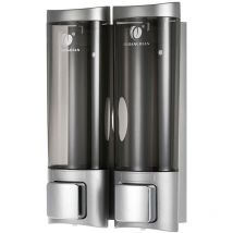 Distributeur manuel de savon pour les mains à fixation murale, double distributeur de shampoing liquide, de gel douche, de nettoyant pour les mains,