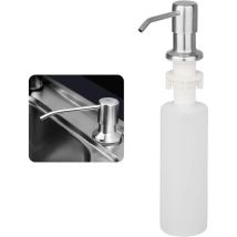 Distributeur Savon Liquide Encastrable avec Bouteille 300ML, Distributeur Savon de Mousse Evier, Distributeur Liquide Vaisselle Cuisine, Distributeur