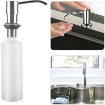 Distributeur Savon Liquide Encastrable avec Bouteille 300ML, Distributeur Savon de Mousse Evier, Distributeur Liquide Vaisselle Cuisine, Distributeur