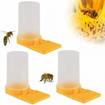 Distributeurs d'Eau Miel pour AbeillesJaune d'Abreuvoir Fournitures Apicoles en Plastique Système d'Alimentation Liquide Abeilles Outil d'Apiculture