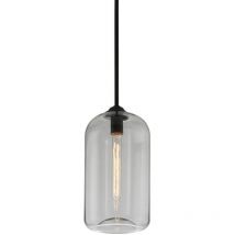 Hudson Valley Lighting - District 1 Lámpara Colgante Negro Satinado, Vidrio