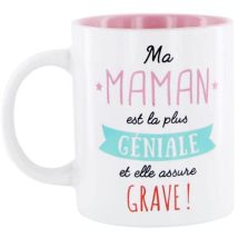 Dites Le Avec Des Mots Cmmo0555 Mug Maman, Ceramica, Rose, 12 X 8,20 X 9,70 Cm