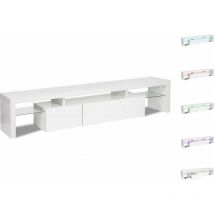 Habitat Et Jardin - Mobile tv laccato led 'Tina' - 187,5 x 34 x 38 cm - Bianco