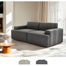 Modus Sofà - Divano 2 posti in tessuto design moderno 202x100x76cm Acamar Colore: Grigio Scuro