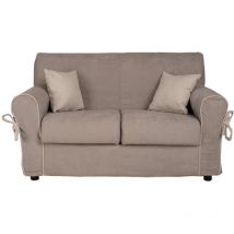 Divano 2 posti tessuto sfoderabile VERONA 150 cm Grigio bordino Grigio chiaro