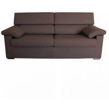 Bellahome - divano 3 posti 'venezia' marrone tessuto sfoderabile e antimacchia, 200x93x93 cm
