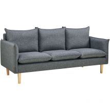 Divano a 3 posti florin con gambe in legno in colore grigio scuro