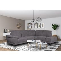 Divano angolare destro con seduta reclinabile colore grigio - New York