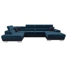 Divano angolare Comfivo 241, Otusso 22 + Velvetto 09, Funzione di sonno, Scatola da letto, 345x202x71cm, 0