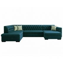 Divano angolare Comfivo 269, Magic velluto liscio 2221 + Senegal 823, Funzione di sonno, Scatola da letto, 345x205x82cm, 0