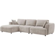 Divano Angolare Sinistro In Tessuto Beige Tindralo