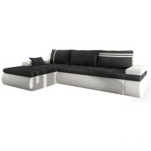 Mobilier1 - Divano angolare Temple 100, Soft 017 + Lux 08, Funzione di sonno, Scatola da letto, 300x182x90cm, 0