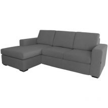 Divano con penisola reversibile Bellahome bologna' grigio tessuto sfoderabile e antimacchia, 235x165x88 cm