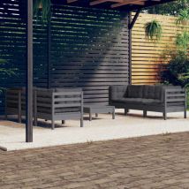 Minkurow - vidaXL Set Divani da Giardino 7 pz con Cuscini Antracite Legno di Pino