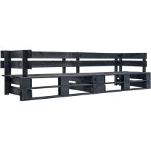 Bonnevie - Divano da Giardino ,Divano da Esterno su Pallet 2 Posti Nero in Legno ITD21982