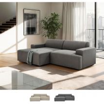Modus Sofà - Divano design 3 posti con chaise longue sinistra in tessuto Seginus Colore: Grigio Scuro