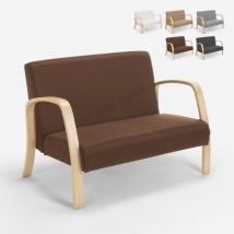 Modus Sofà - Divano divanetto legno e tessuto per salotto sale d'aspetto e studio design Esbjerg Colore: Marrone