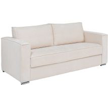 Vente-unique - Divano letto 4 posti a ribalta Posto letto 160 cm Materasso 14 cm in Tessuto testurizzato Beige - loreto