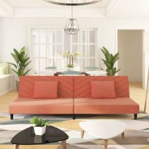 Devenirriche - vidaXL Divano Letto a 2 Posti con 2 Cuscini Rosa in Velluto