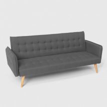 Modus Sofà - Divano letto clic clac 3 posti in tessuto reclinabile design nordico Malibu Colore: Grigio Scuro
