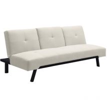Vente-unique - Divano letto clic-clac con schienale centrale reclinabile in Tessuto Beige - praga ii