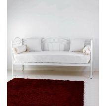 Spazio Casa - Divano Letto in Ferro Battuto Flora Colori Ferro: Bianco opaco - Bianco opaco