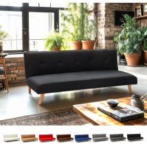 Modus Sofà - Divano letto in tessuto 2 posti per salotto e soggiorno design Larimar Colore: Nero