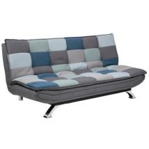 Arredamento1 - Divano letto Oakland 271, Grigio + Blu, 0, 91x194x98cm