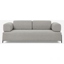 Modus Sofà - Divano modulare 3 posti design moderno componibile con tavolini Diadema Colore: Grigio chiaro