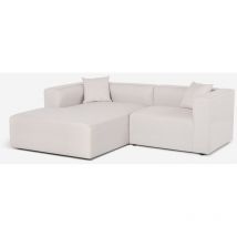 Divano modulare 3 posti in tessuto componibile penisola angolare Lorys Colore: Beige