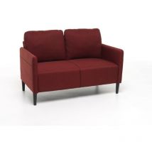 Salmar - divano 'poker' 2 posti tessuto rosso, 135x81x90 cm